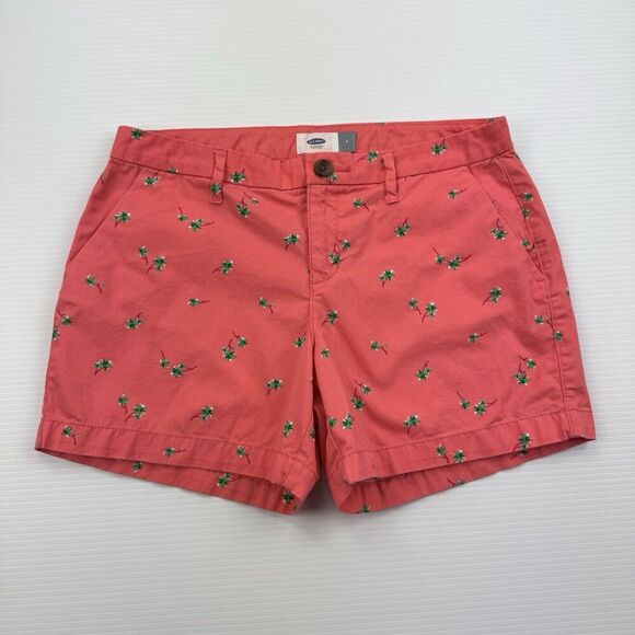 Old Navy Size 4 Pink Shorts Palm Tree Chino - Picture 1 of 7